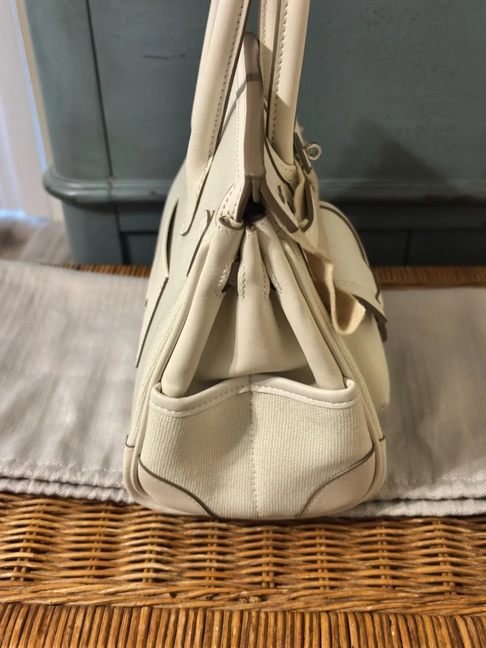 Canvas cargo style handbag H style BK - Picture 5 of 14